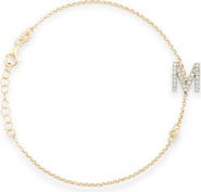 MESHMERISE Diamond Initial Bezel Bracelet