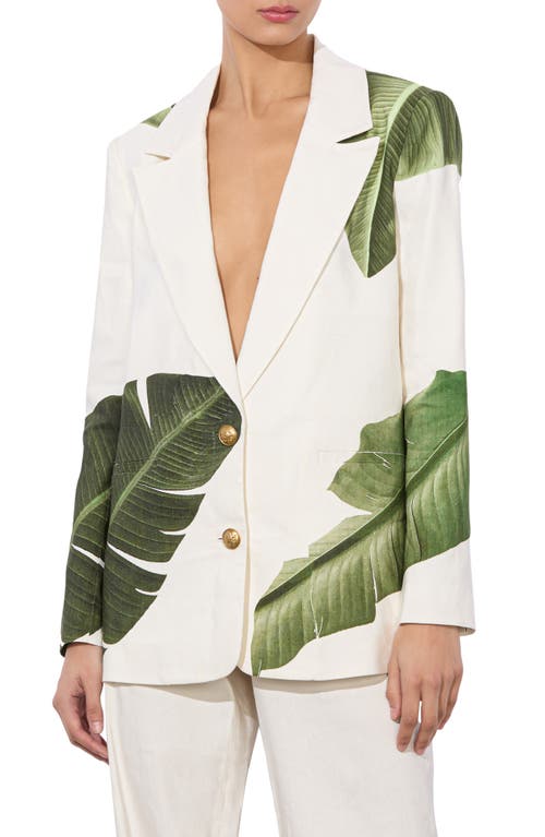 Alice And Olivia Alice + Olivia Elna Slim Fit Linen Blend Longline Blazer