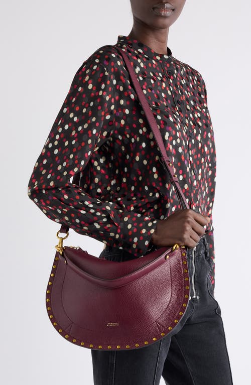 Isabel Marant Oskan Soft Zipped Leather Crossbody Bag In Burgundy