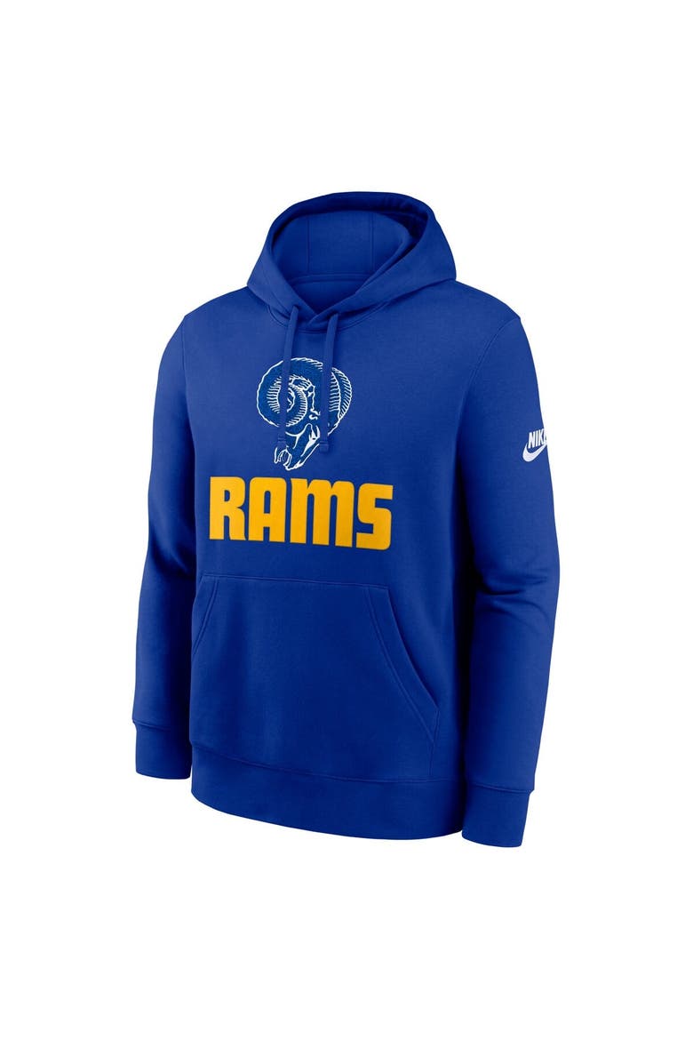 Men's Nike Royal Los Angeles Rams Best Season Rewind Club Pullover Hoodie, Alternate, color, Royal