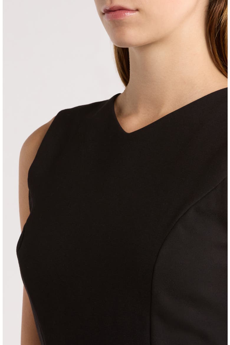 Ava Fit & Flare Knit Dress, Alternate, color, BLACK