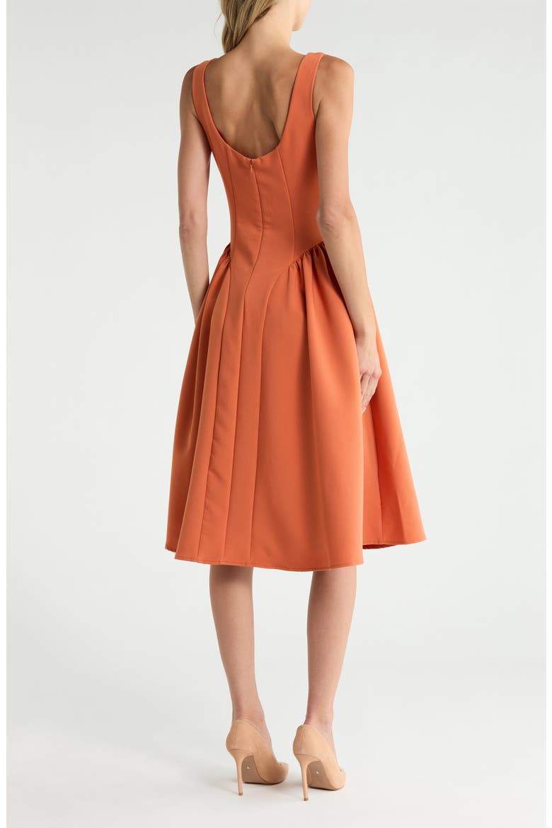 Drop Waist Midi Dress, Alternate, color, RED CLAY
