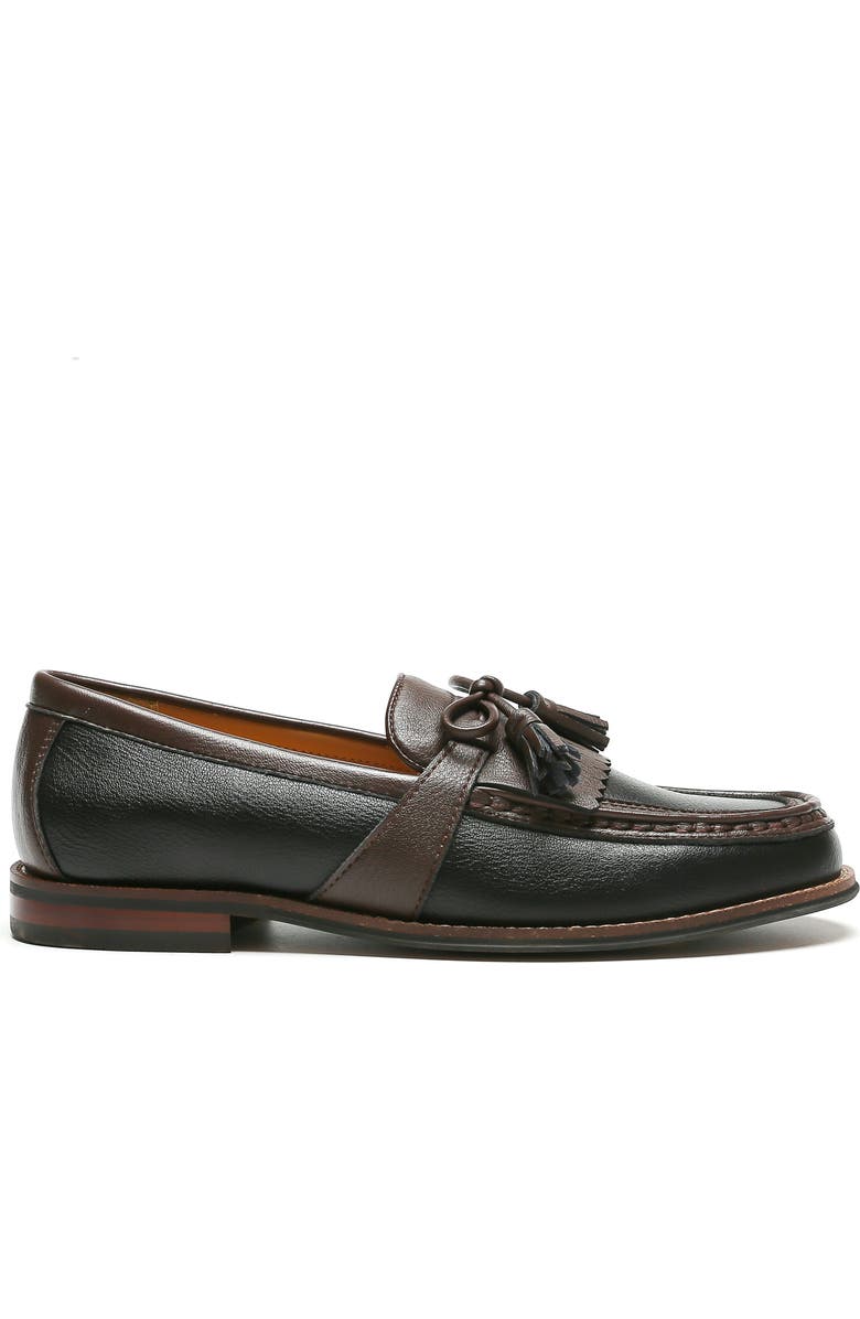 Tommy Hilfiger Sohan Kiltie Fringe Tassel Loafer, Alternate, color, Black/ Dark Brown