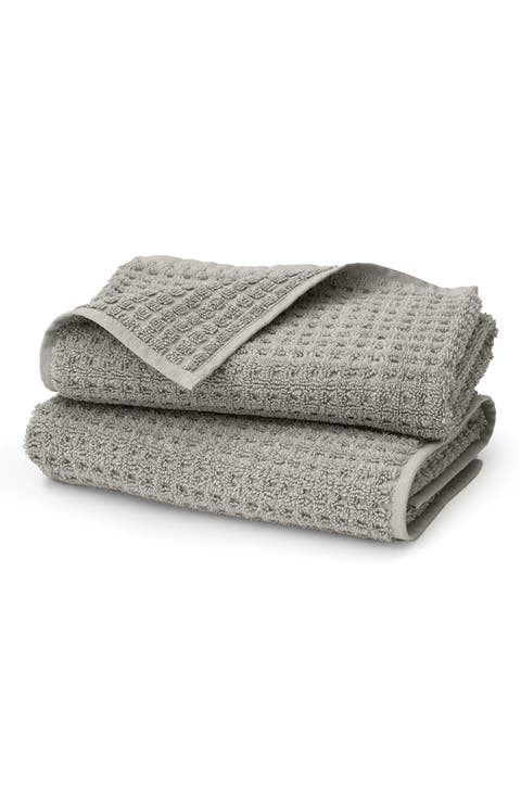 Set of 2 Waffle Organic Cotton Hand Towels