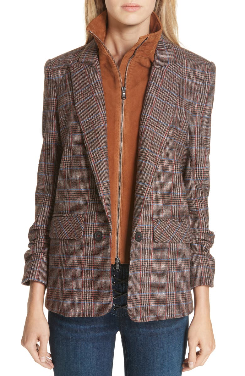 Veronica Beard Beacon Check Dickey Jacket, Alternate, color, 