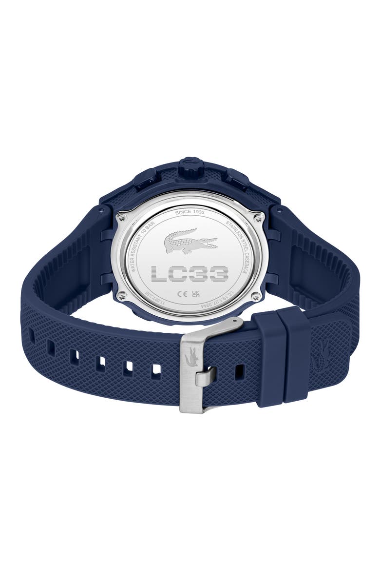 LC33 Silicone Strap Watch, 45mm, Alternate, color, NAVY