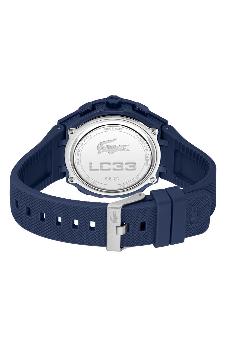 Lacoste LC33 Silicone Strap Watch, 45mm, Alternate, color, Navy