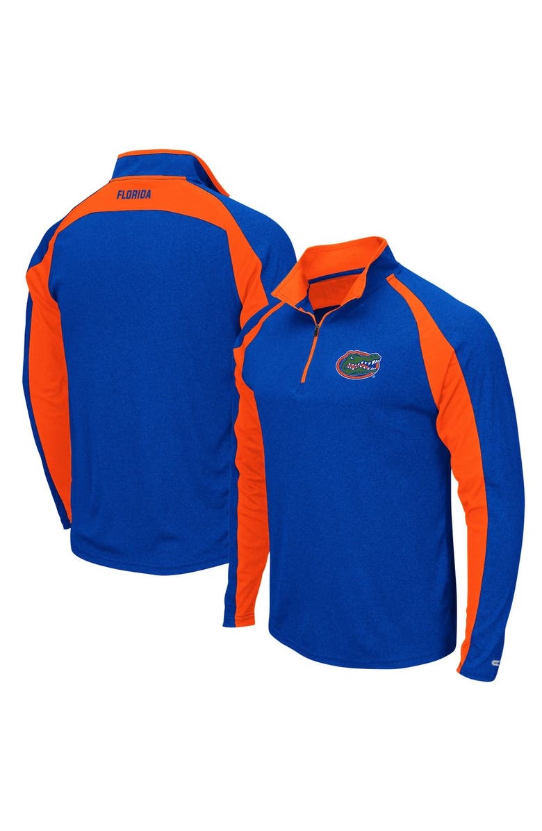 COLOSSEUM Men's Colosseum Heathered Royal Florida Gators The J. Peterman Quarter-Zip Pullover Jacket, Main, color, 
