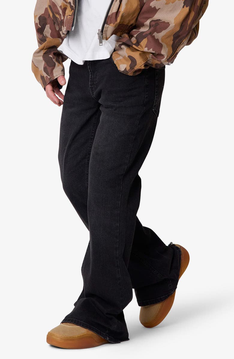 mnml Super Flare Jeans, Alternate, color, Western Black