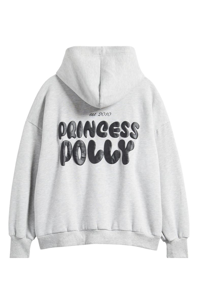 Princess Polly Puffy Logo Hoodie, Alternate, color, Grey