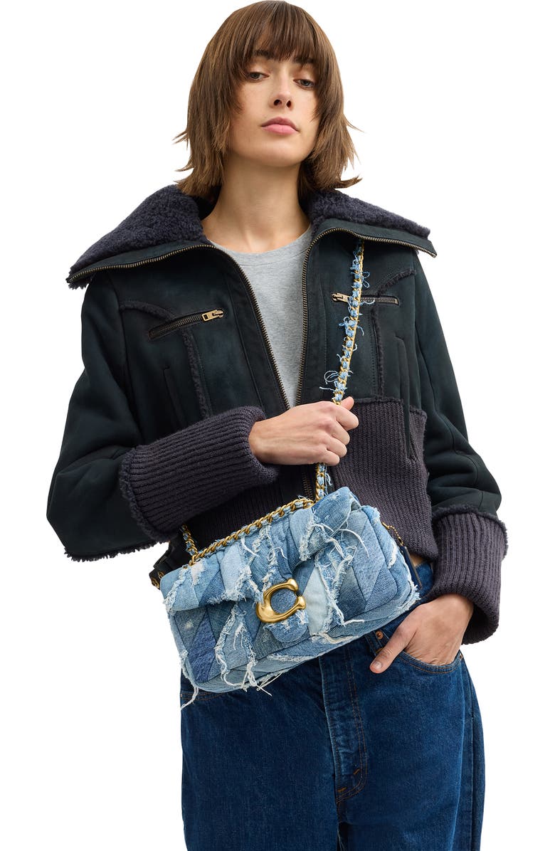 COACH Tabby 26 Patchwork Quilted Denim Shoulder Bag, Alternate, color, Denim Multi