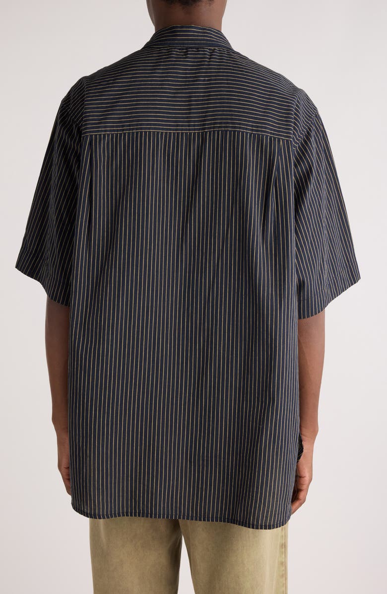 Isabel Marant Labilio Stripe Cotton Button-Up Shirt, Alternate, color, 