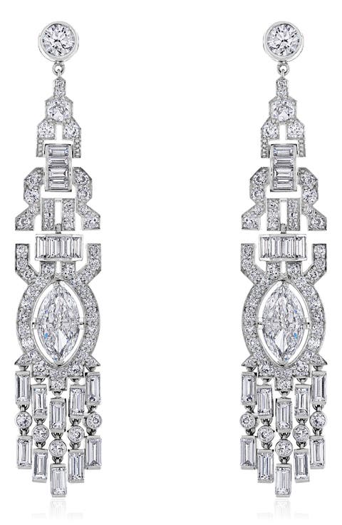 Haute Joaillerie Platinum Diamond Drop Earrings