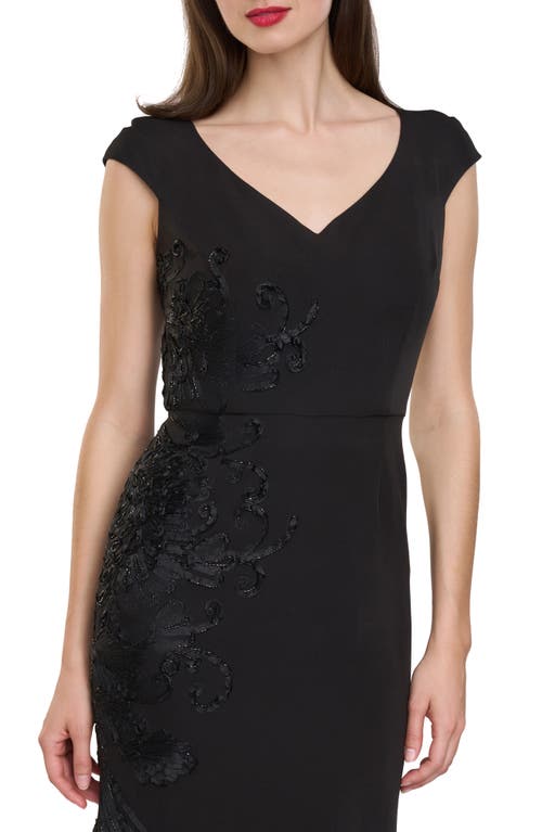 Js Collections Larisa Soutache Mermaid Gown In Black