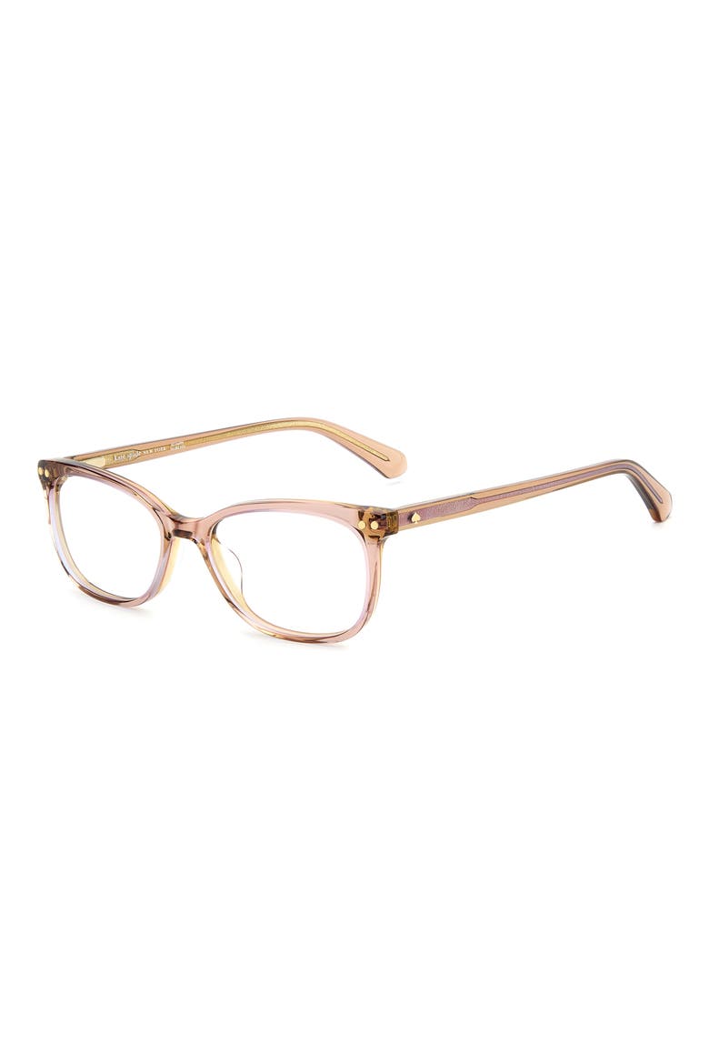 adria 52mm rectangular optical glasses, Alternate, color, BROWN PINK