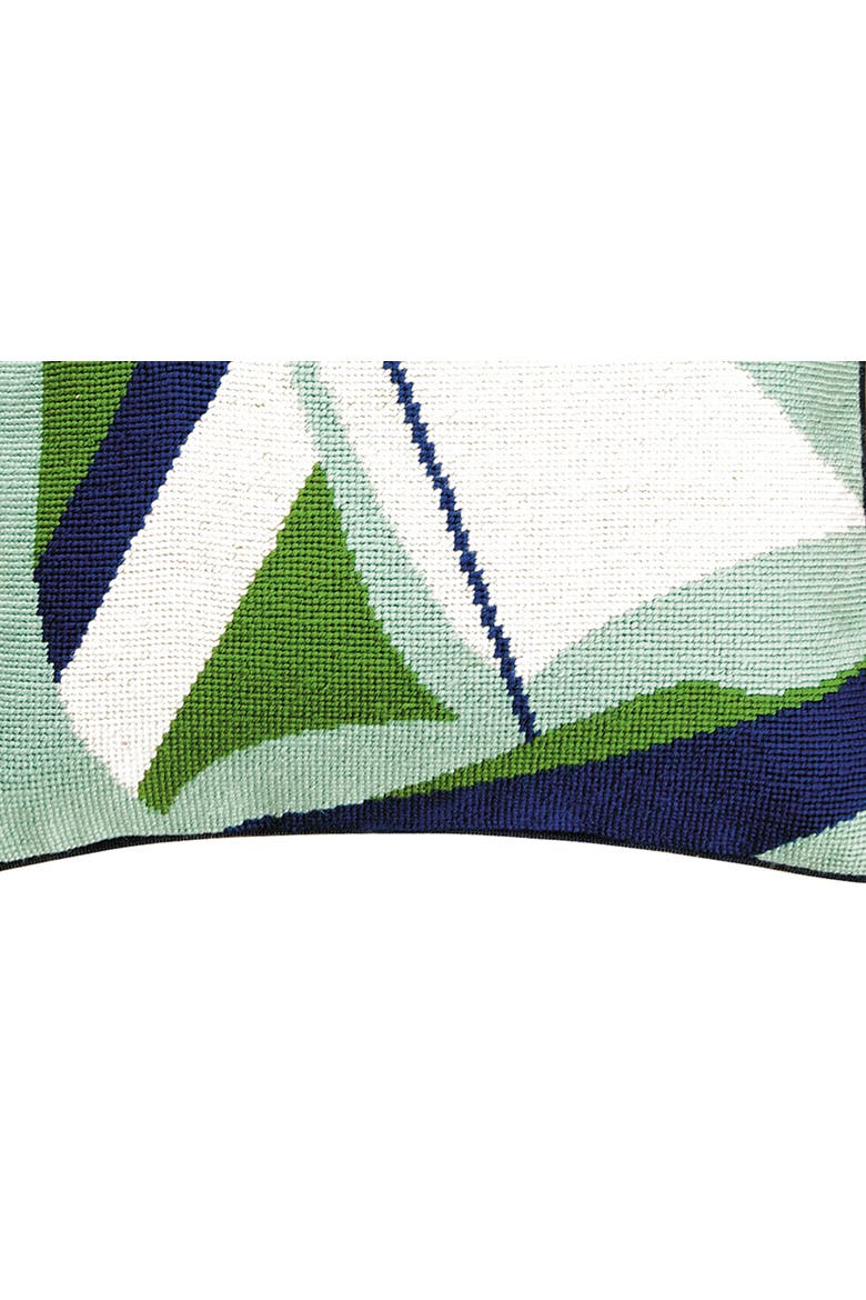 Sailboat Needlepoint Accent Pillow, Alternate, color, Blue