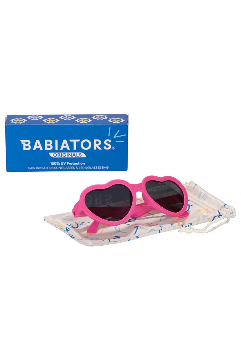 Kids' Paparazzi Pink Heart Sunglasses, Alternate, color, PAPARAZZI PINK