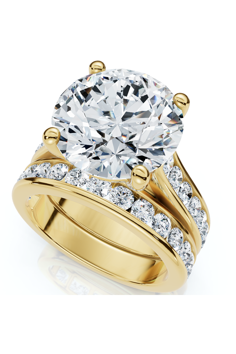 Certified 6Ct Sharon Diamond Engagement Wedding Ring Set Gold Lab Grown, Main, color, 10k Yellow Gold