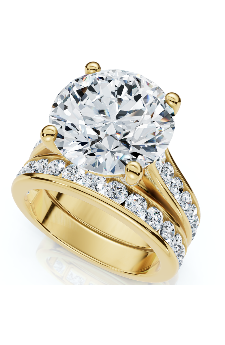 Bliss Diamond Certified 6Ct Sharon Diamond Engagement Wedding Ring Set Gold Lab Grown, Main, color, 10K Yellow Gold