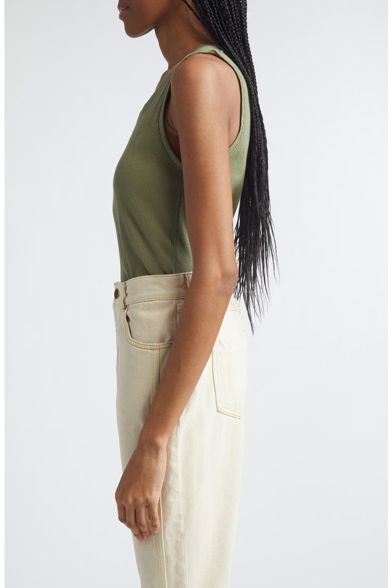 Paris Logo Embroidered Cotton Jersey Tank, Alternate, color, UIY GREEN/ MULTI