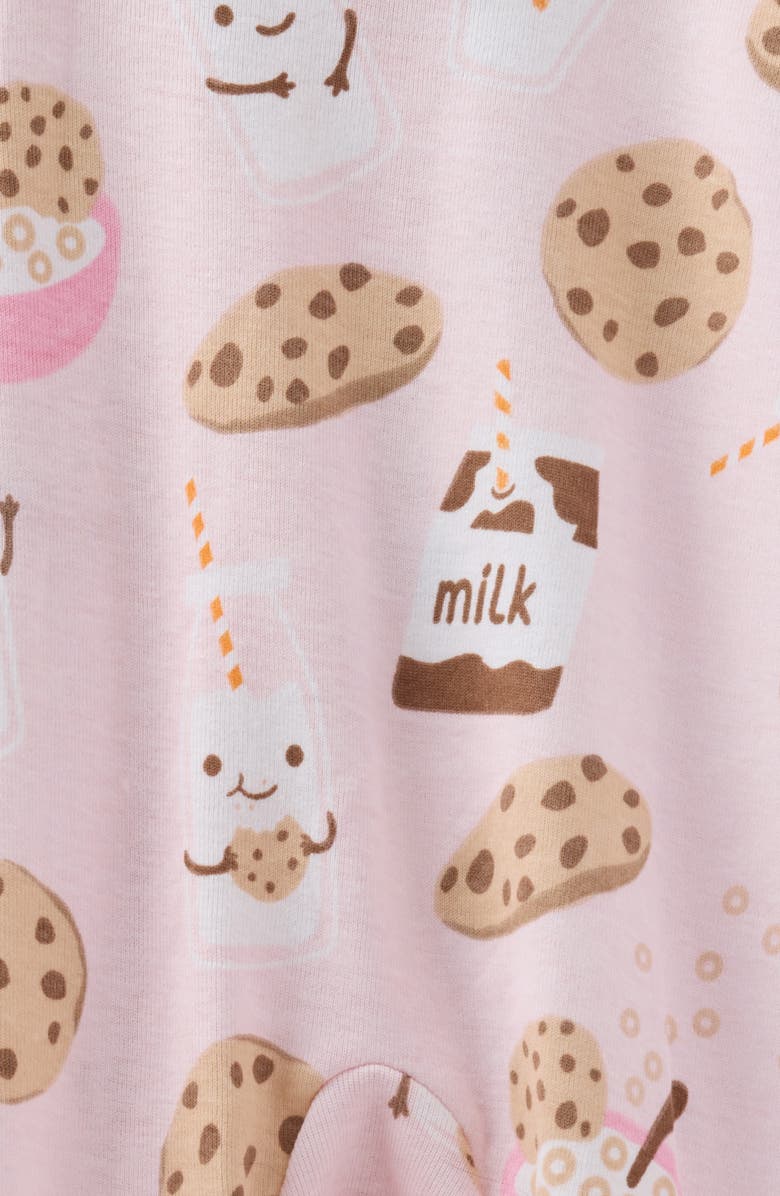 BUTTERBLU Kids' Zen Fitted Organic Cotton Two-Piece Pajamas, Alternate, color, Pink Milk N Cookie Crew