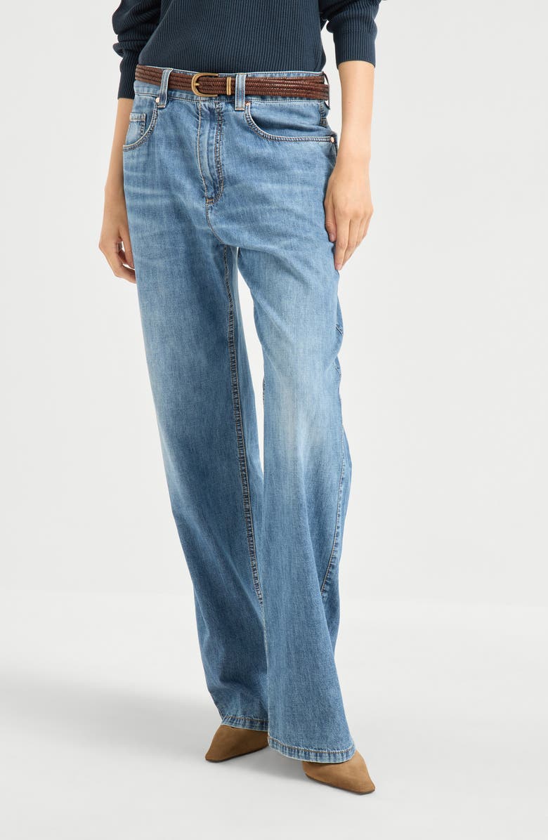 Brunello Cucinelli Contemporary Loose trousers, Alternate, color, Medium Denim