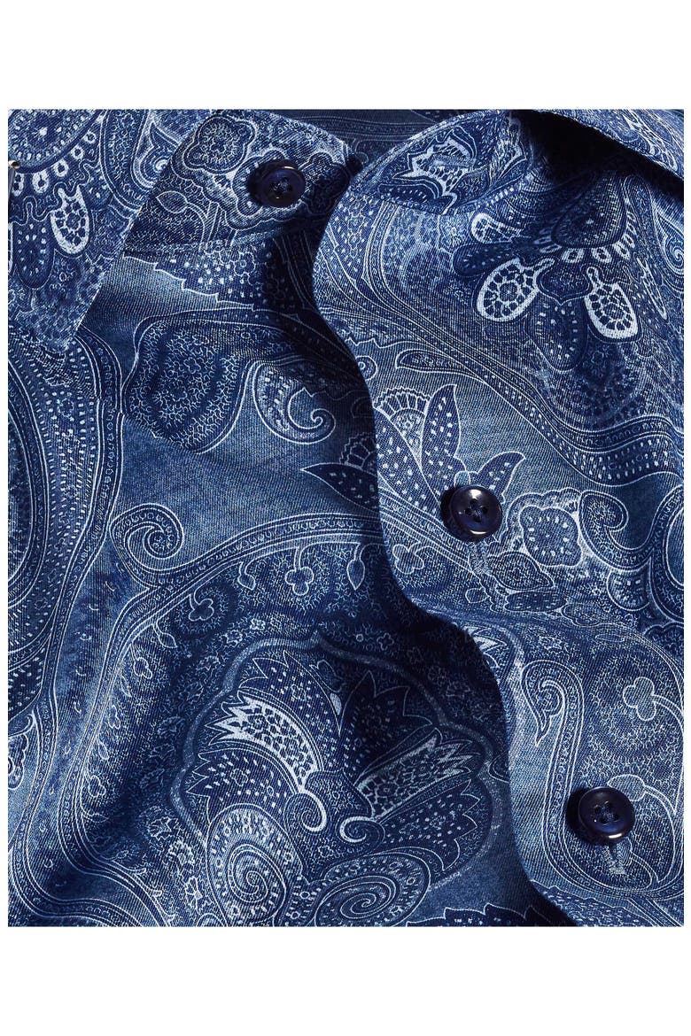 Paisley Print Sport Shirt, Alternate, color, NAVY