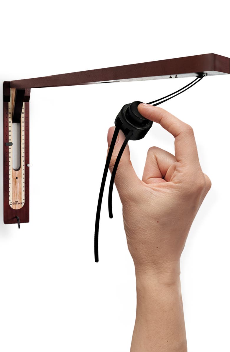 Swooc Games Hook And Ring Game | Wall Mounted Modern Design, Alternate, color, Brown