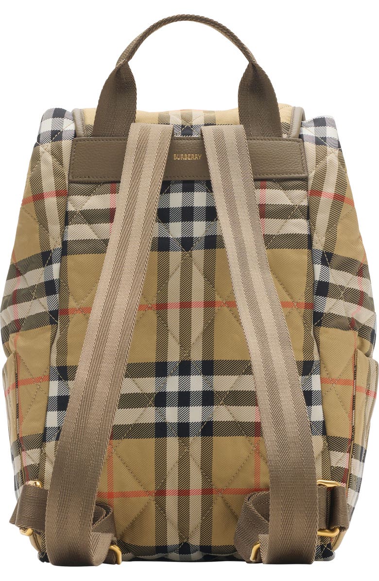 Burberry Horseshoe Check Corduroy Backpack, Alternate, color, Sand