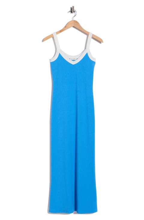 Contrast Trim Ribbed Tank Dress