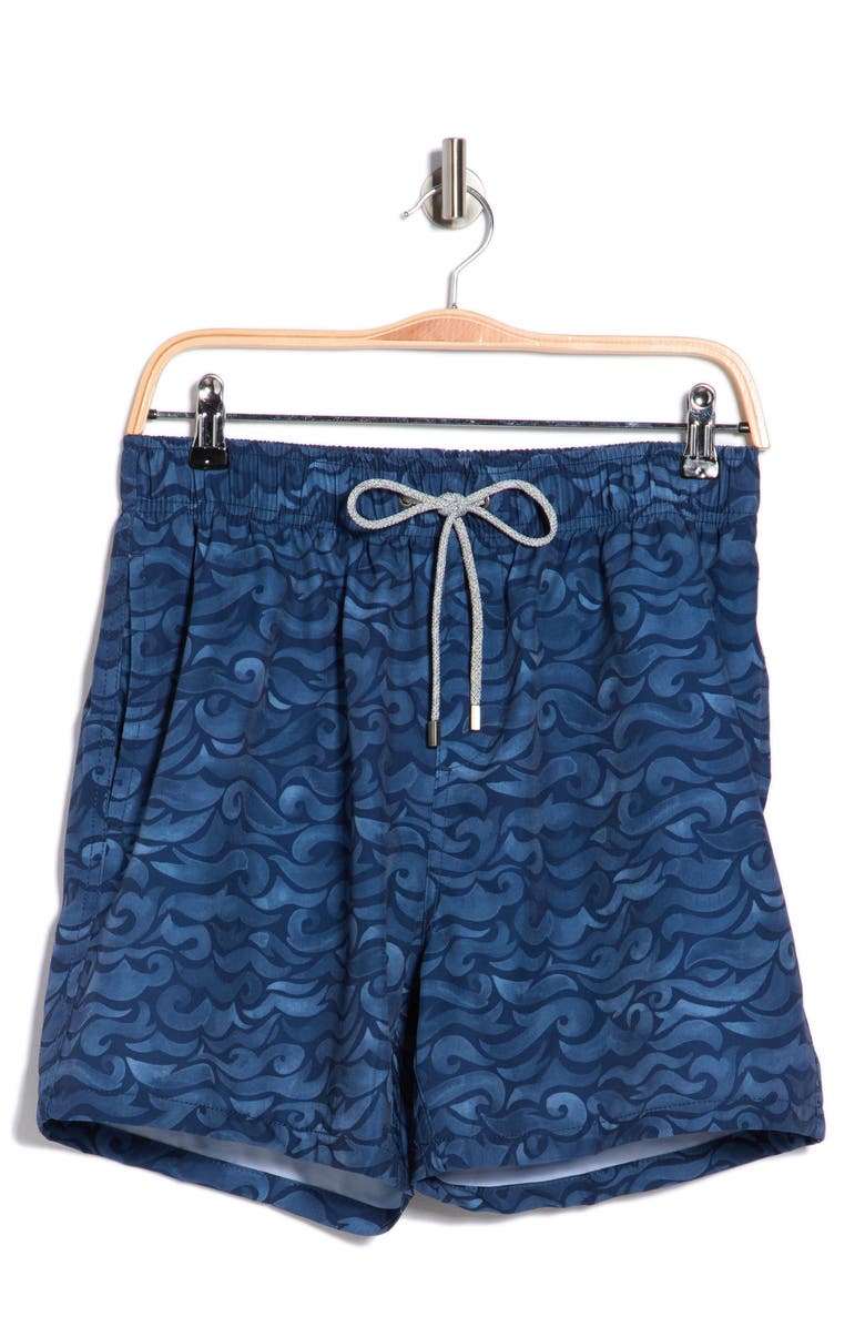 Vintage Summer 4-Way Stretch Volley Swim Trunks, Alternate, color, Navy