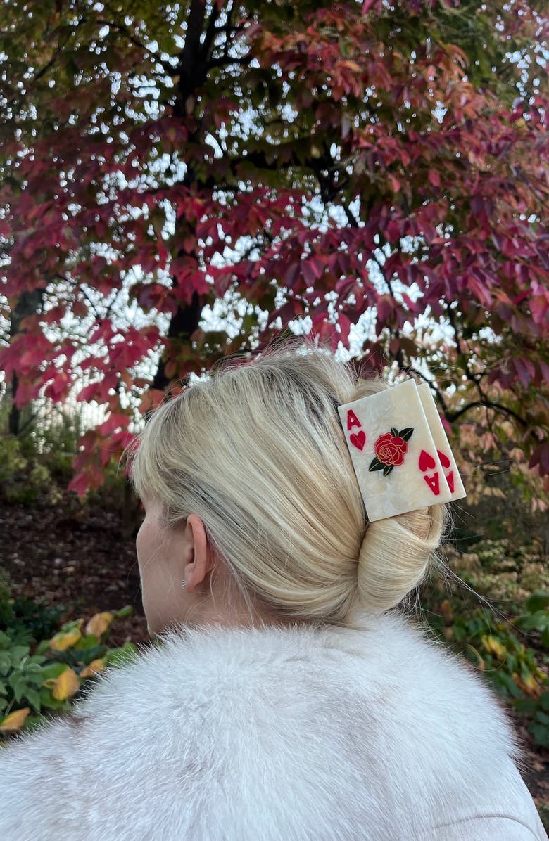 Solar Eclipse Ace of Hearts Hair Claw Clip, Alternate, color,