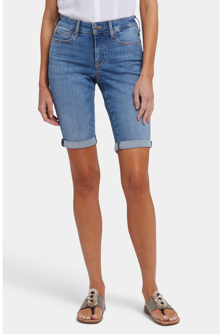 Briella Roll Cuff Denim Shorts, Main, color, BARCELONA BREEZE