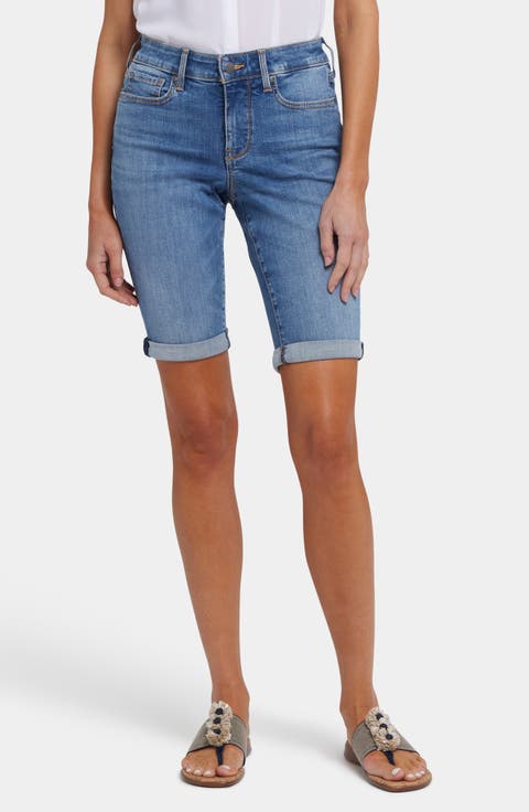Briella Roll Cuff Denim Shorts (Petite)