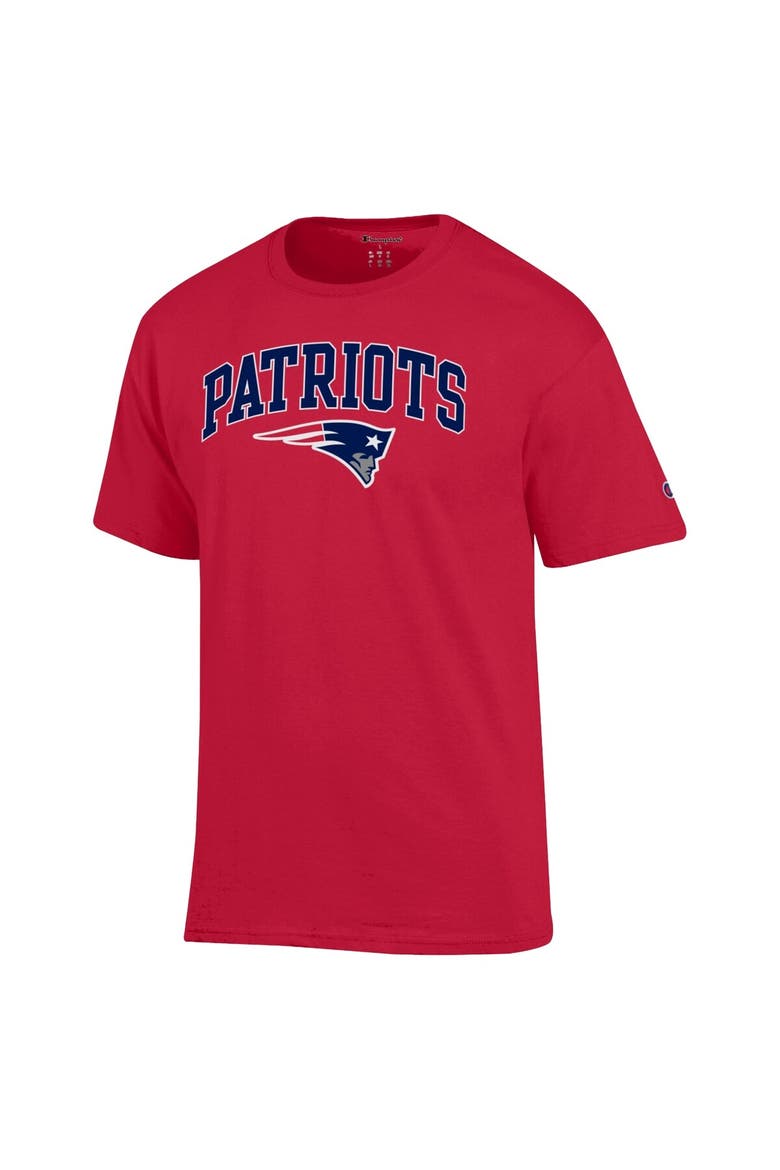 Men's Champion Red New England Patriots Arch Over Logo T-Shirt, Alternate, color, Red