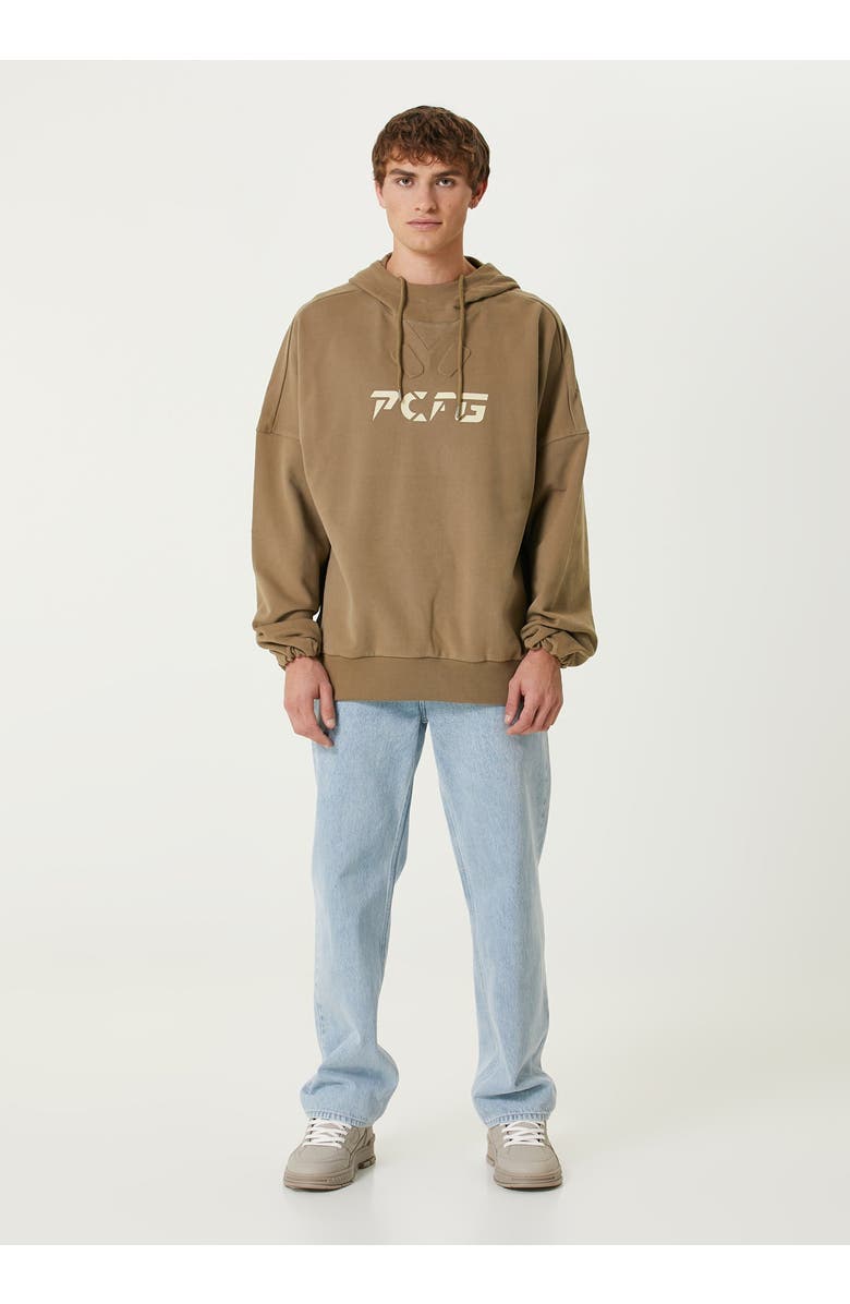 PCFG Cotton Oversized Hoodie, Alternate, color, Brown