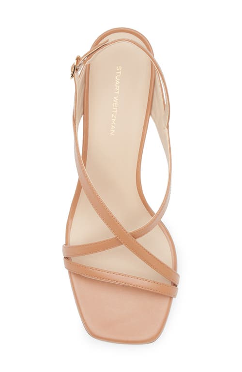 Stuart Weitzman Oasis 50 Block Heel Sandal In Tan