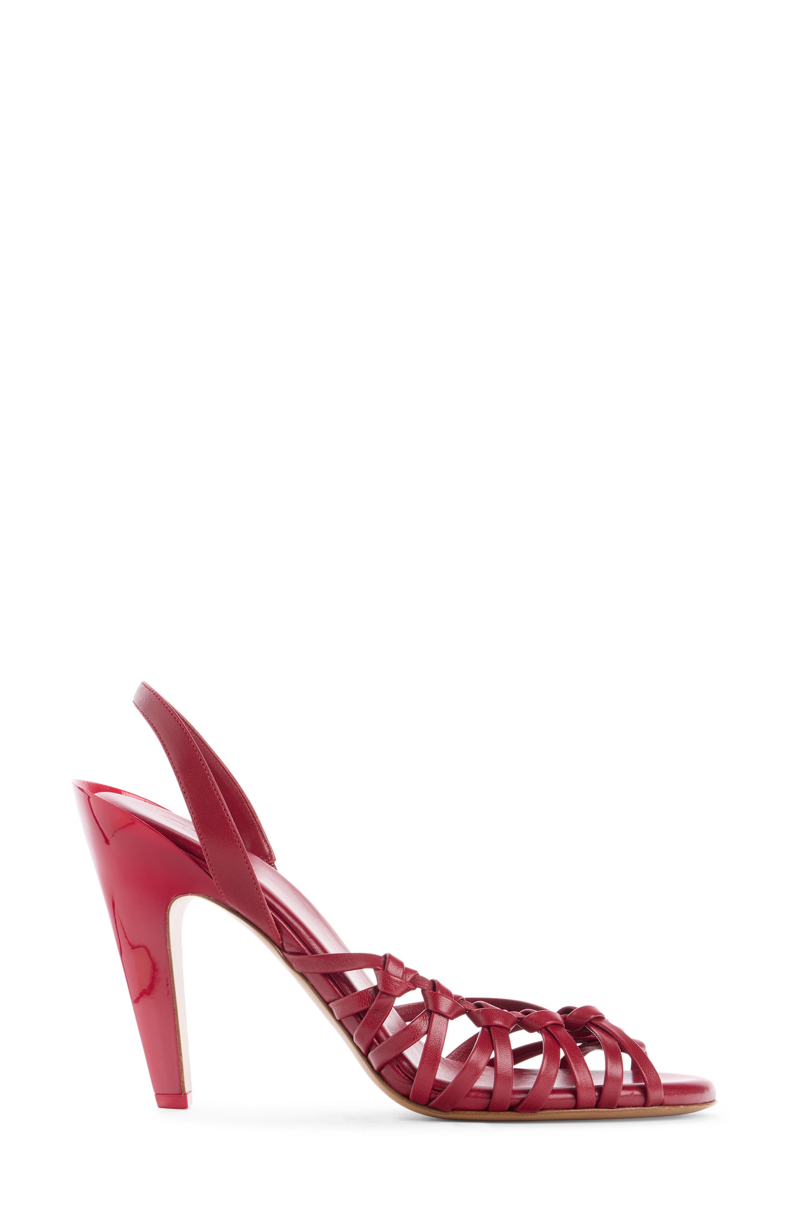 Chloé Estra Woven Slingback Sandal, Alternate, color, Raspberry Sorbet