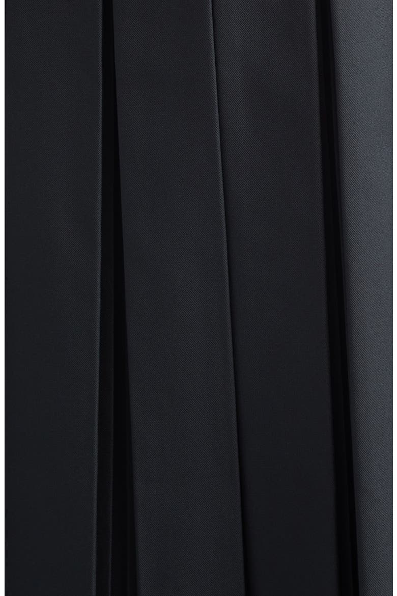 Pleated Twill Midi Dress, Alternate, color, BLACK
