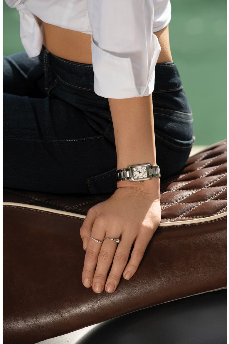 Carrée Bracelet Watch, 23mm x 21mm, Alternate, color, SILVER-TONE