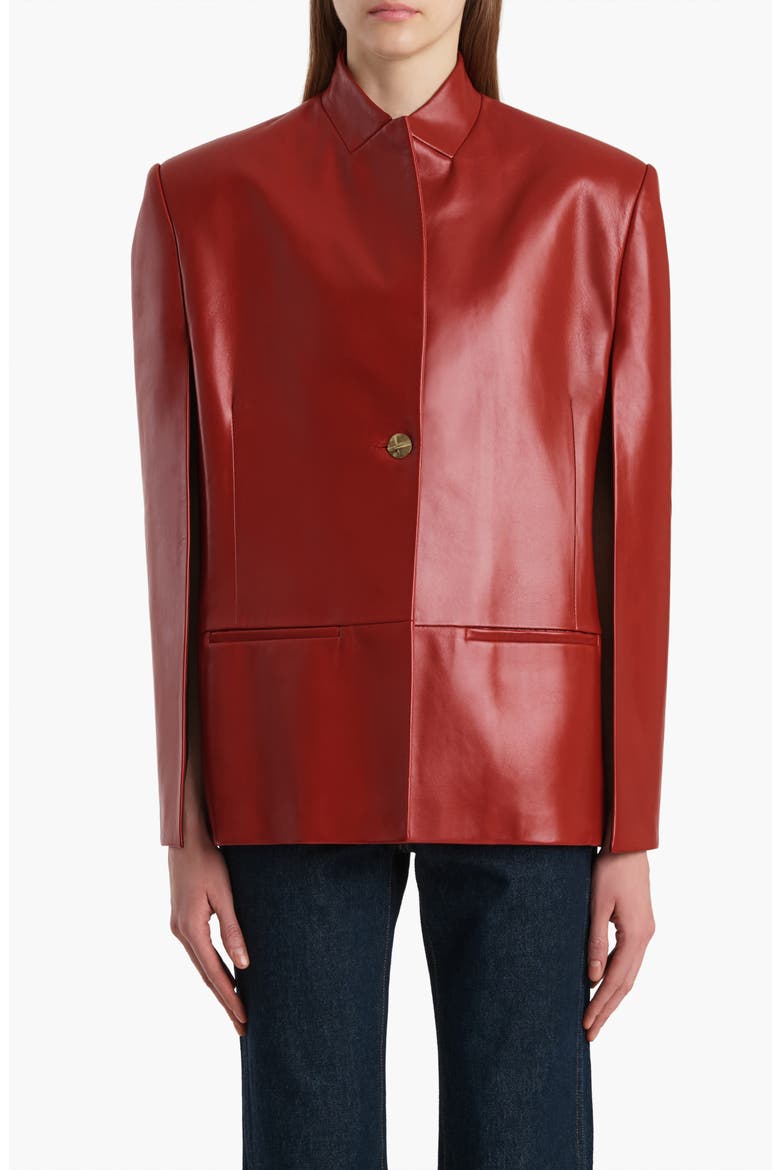 Dolso Leather Jacket, Main, color, DEEP RED