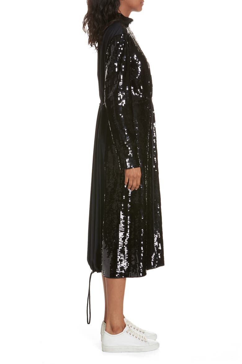 Avril Sequin Midi Dress, Alternate, color, BLACK/ NAVY MULTI