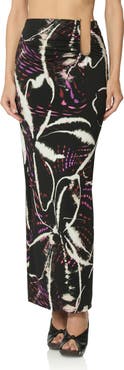 AFRM Aven Abstract Floral Print Maxi Skirt