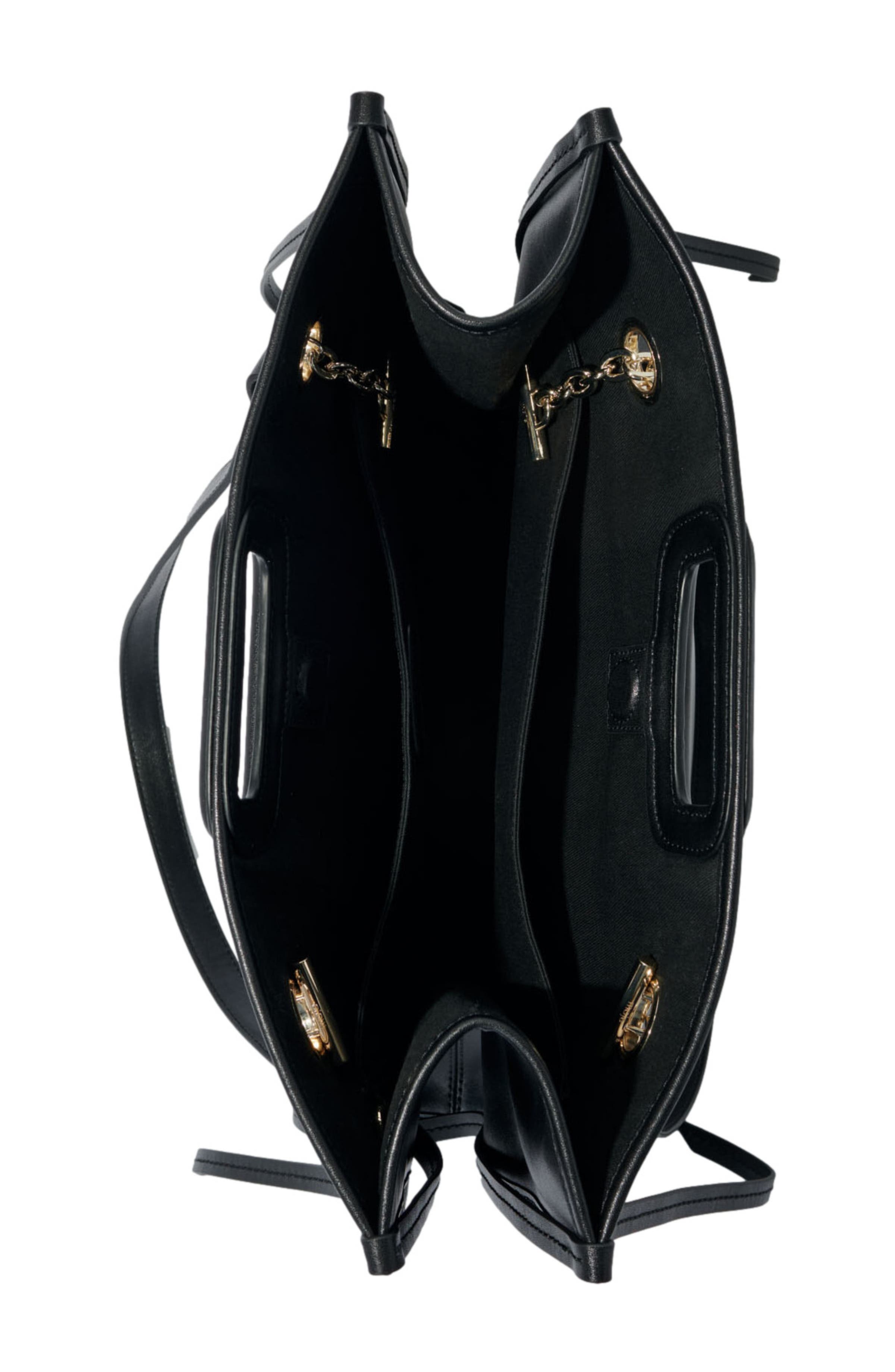 maje Leather tote bag, Alternate, color, 