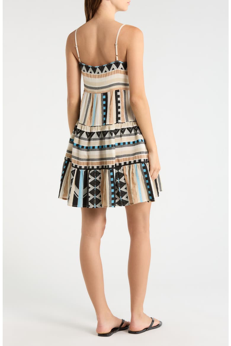 Tiered Cotton Cover-Up Dress, Alternate, color, NEUTRAL AZTEC
