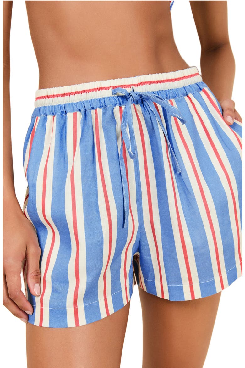Charlie Stripe Linen Blend Shorts, Alternate, color, AMERICANA STRIPE
