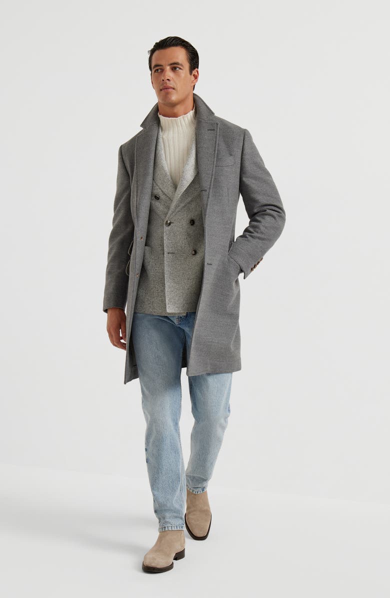 Brunello Cucinelli Handcrafted coat, Alternate, color, Medium Grey