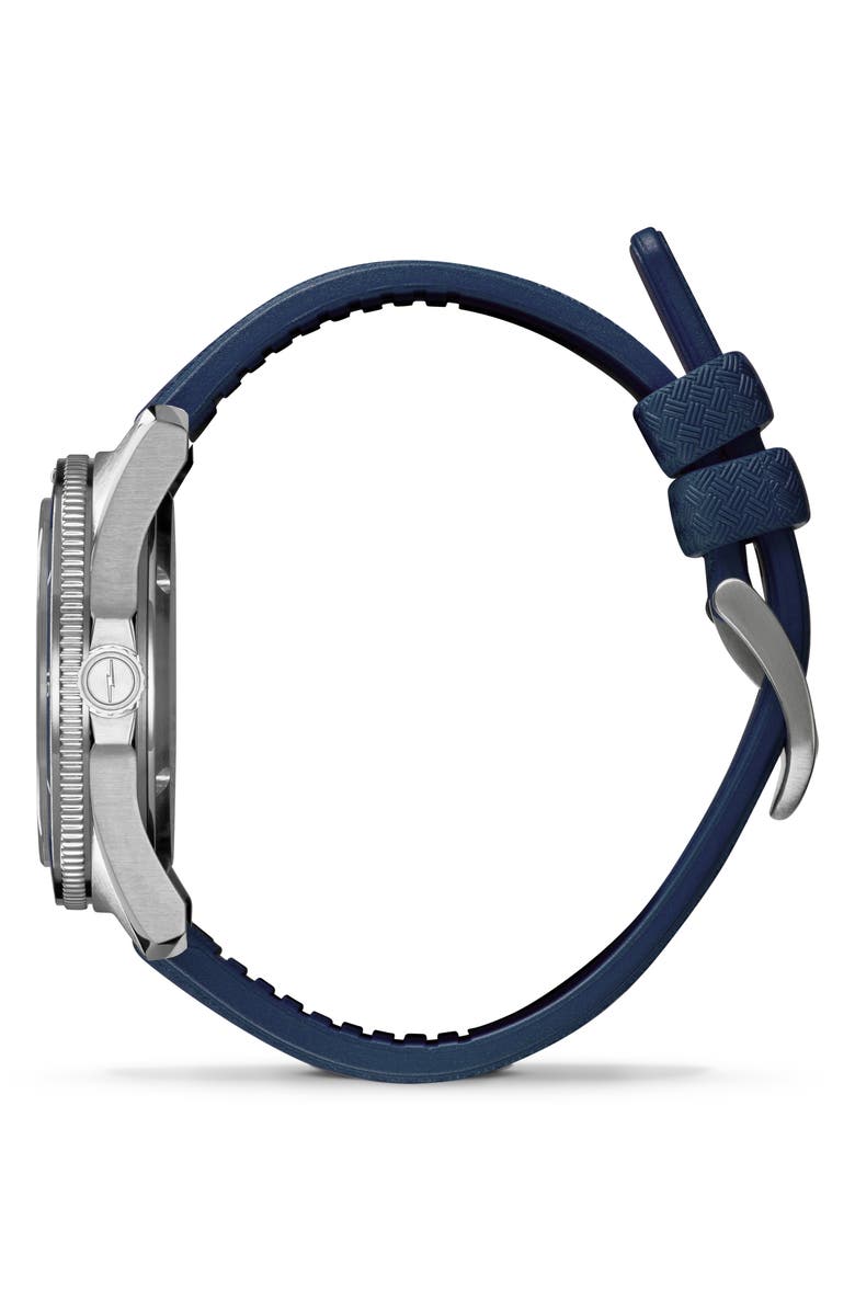 Shinola Duck Blue Rubber Strap Watch, 40mm, Alternate, color, Alabaster