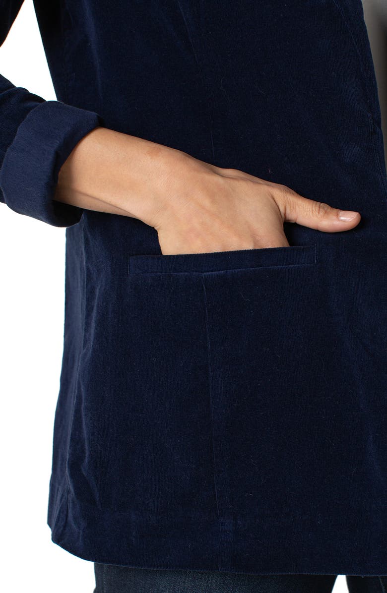 Liverpool Los Angeles Corduroy Open Front Boyfriend Blazer, Alternate, color, Arctic Night