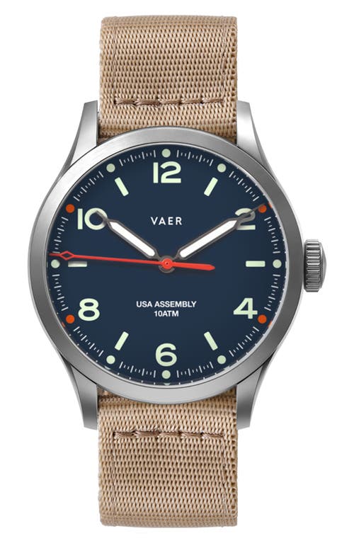 VAER VAER C5 DESIGN NAVY SOLAR WATCH, 40MM